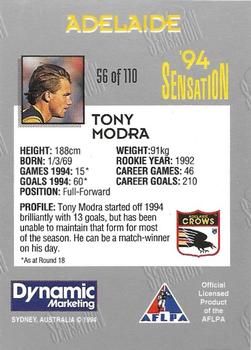 1994 AFL Sensation #56 Tony Modra Back